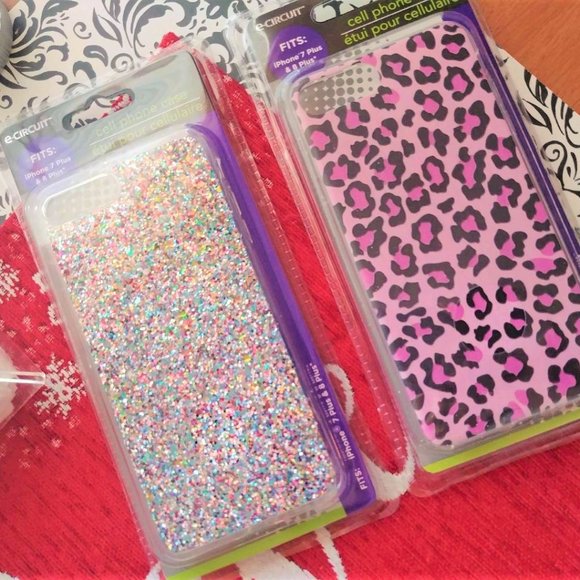 NWT TWO Apple iPhone 7 8 plus case cover PINK animal glitter leopard cheetah LOT - Picture 15 of 15